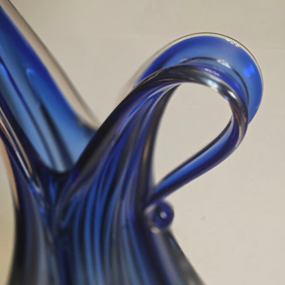 Murano Blue Glass Vase/Jug By K B Murano - Cobalt Blue