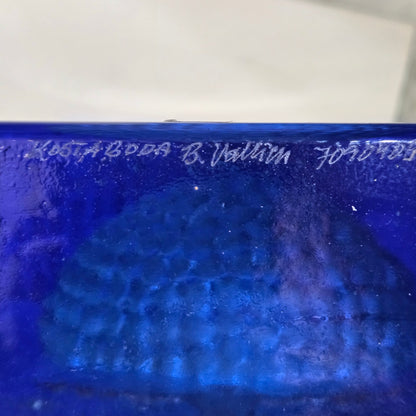 Kosta Boda Bertil Vallien Spirt Glass Block Sculpture - Blue
