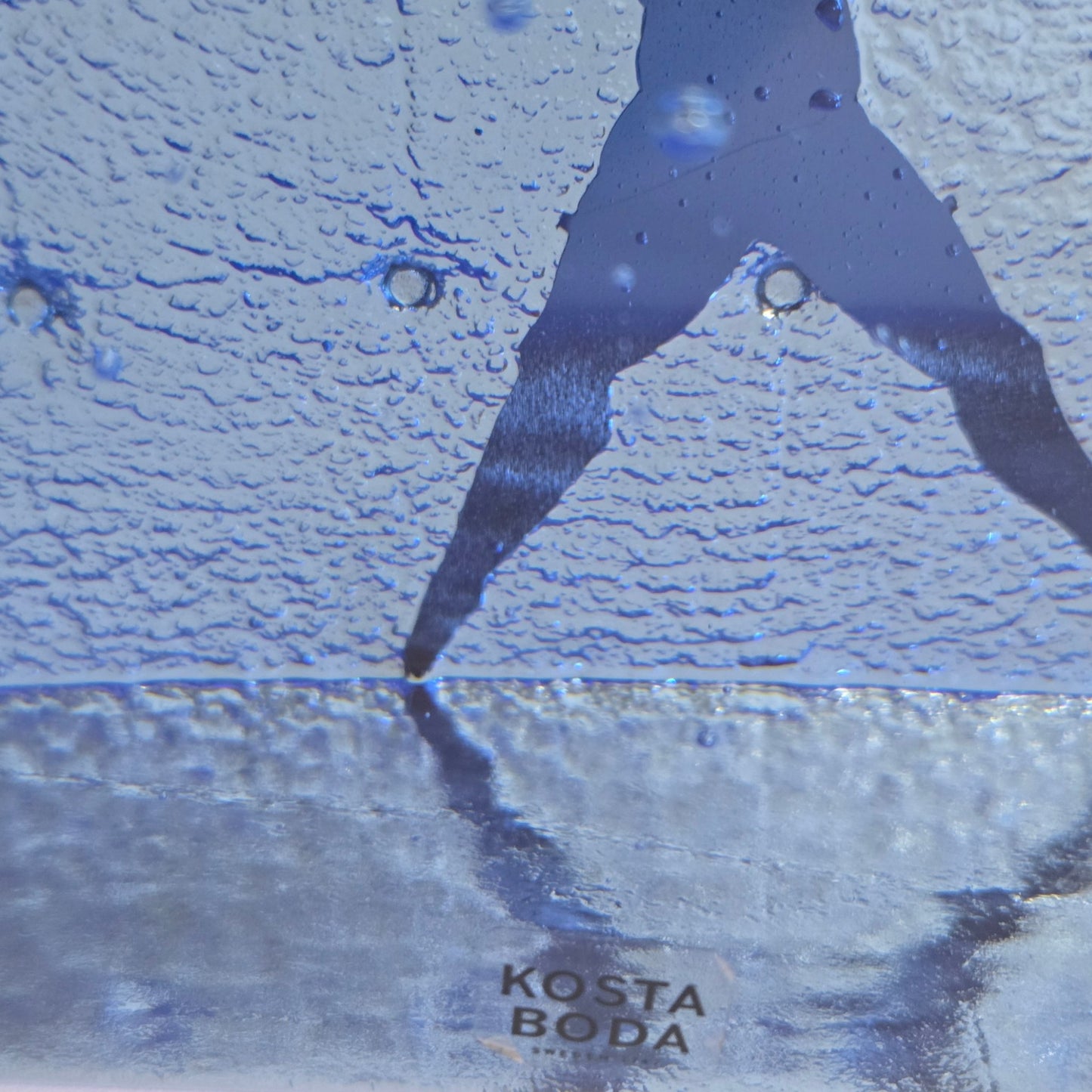 Kosta Boda Bertil Vallien Spirt Glass Block Sculpture - Blue