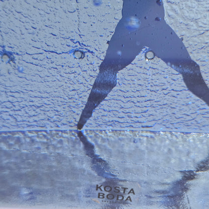 Kosta Boda Bertil Vallien Spirt Glass Block Sculpture - Blue