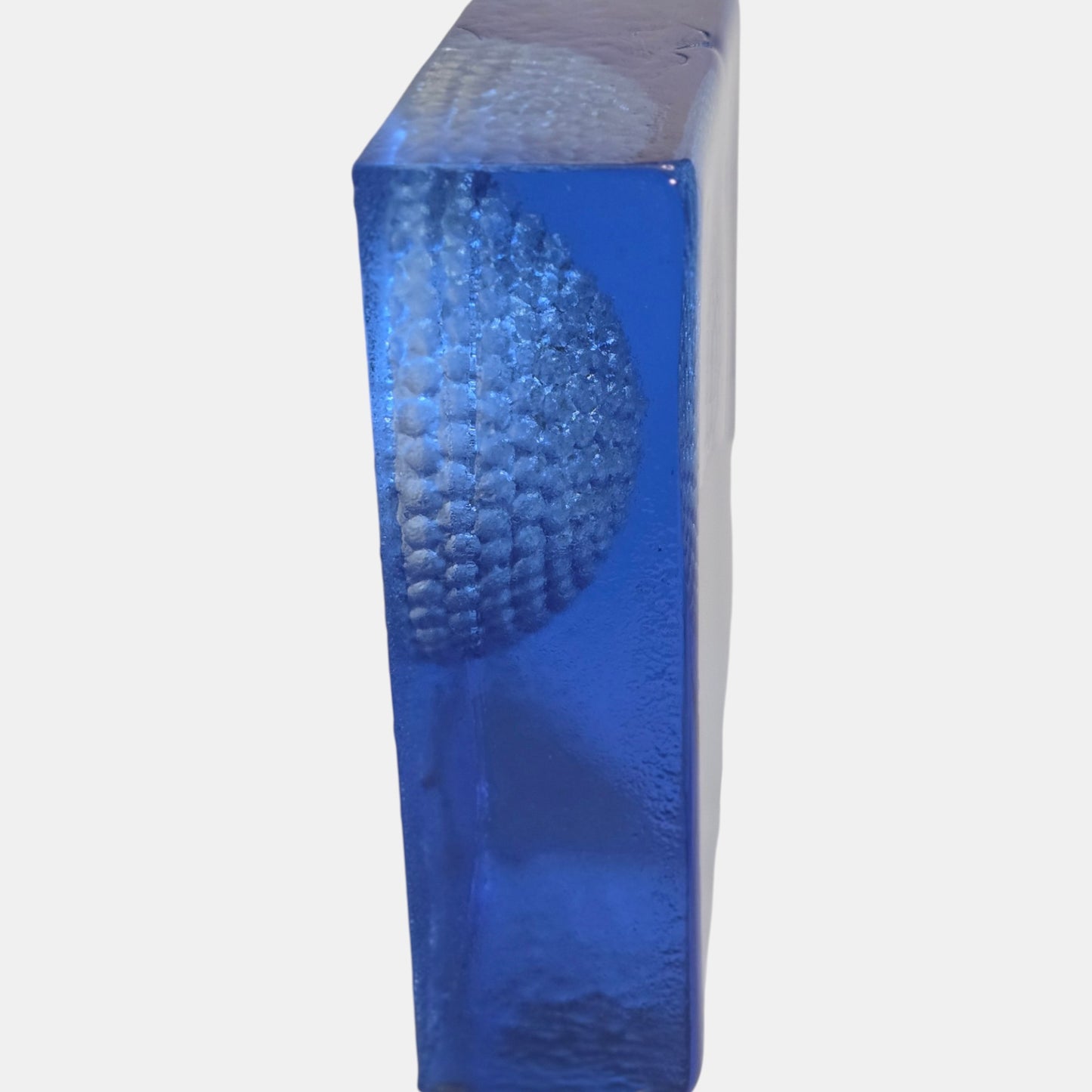 Kosta Boda Bertil Vallien Spirt Glass Block Sculpture - Blue