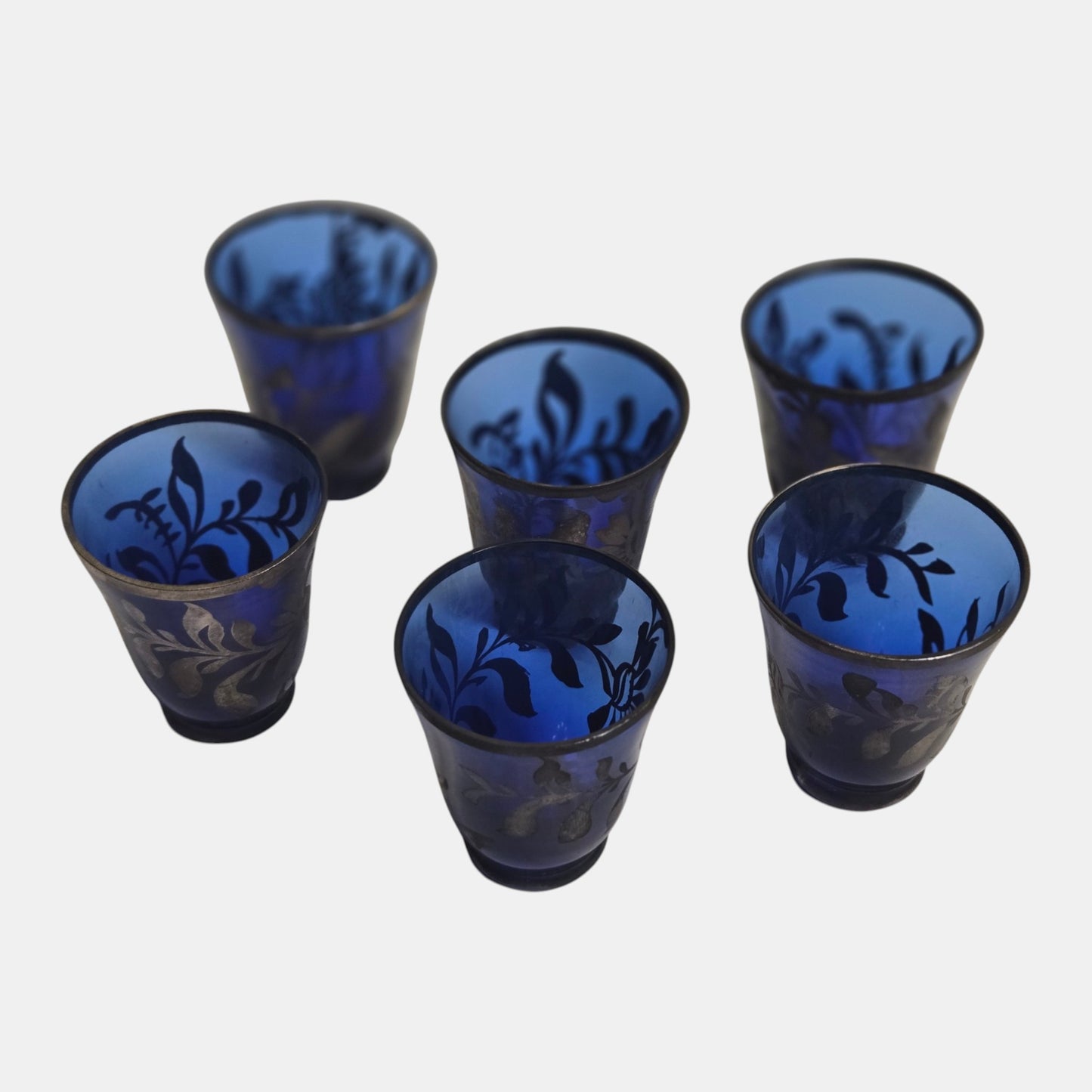 Murano Vintage Silver and Blue Decanter Set - Blue/Silver