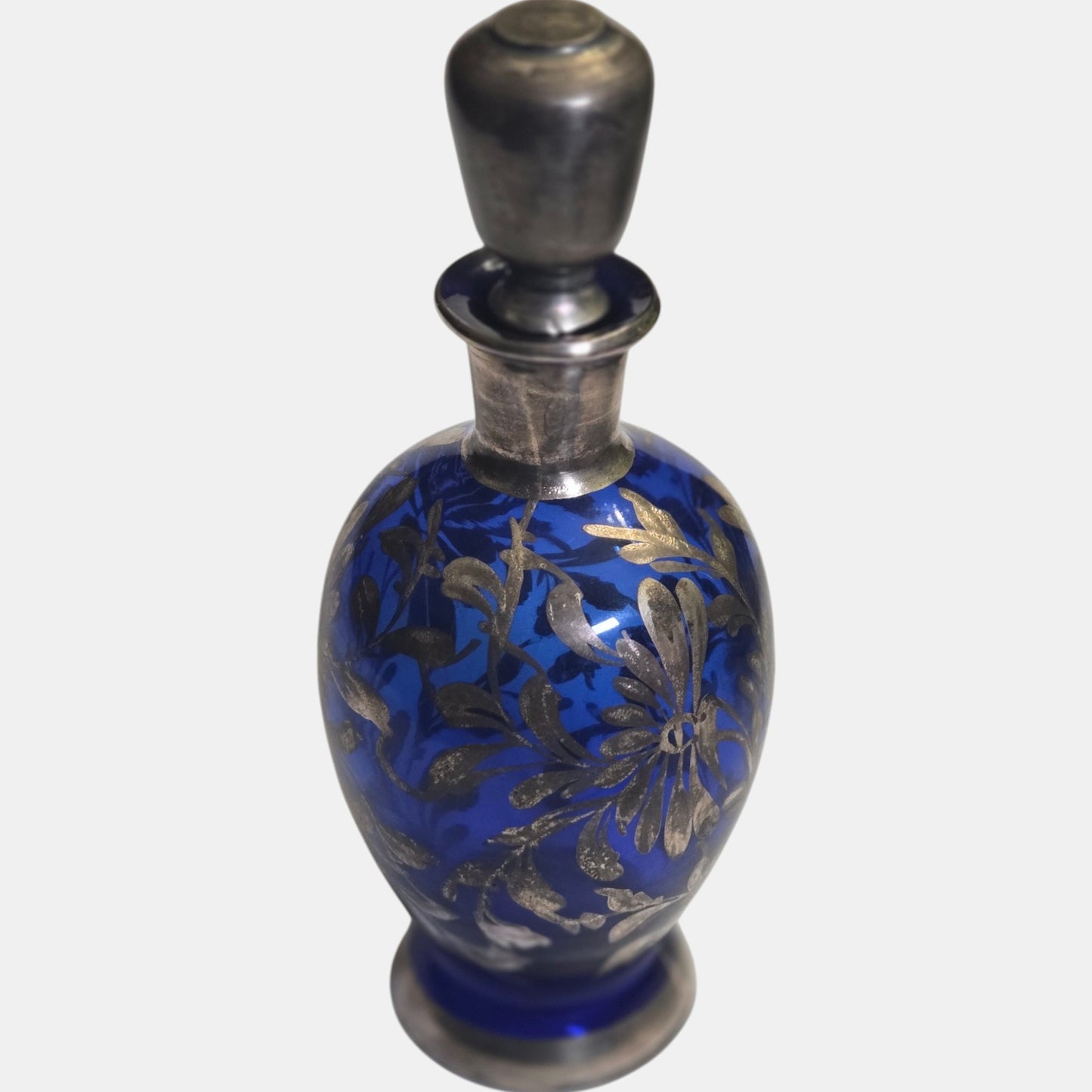 Murano Vintage Silver and Blue Decanter Set - Blue/Silver