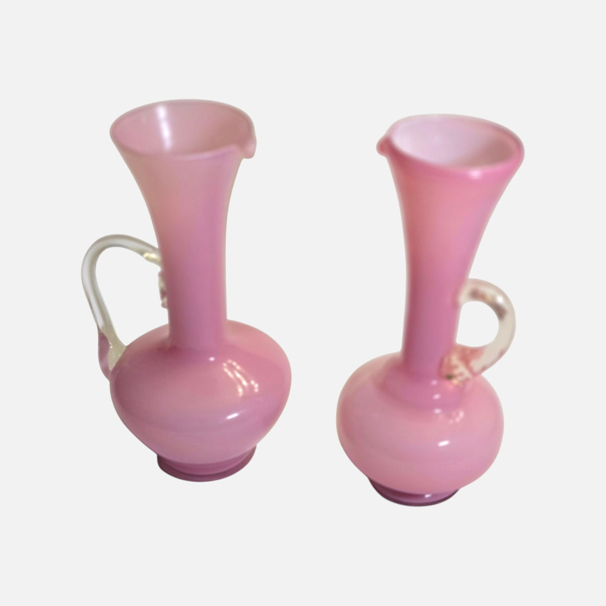Opaline Pink Vintage Glass Jugs/Ewers - Pink