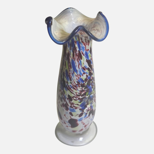 Romanian Multicoloured Splatter Glass Vase - Multi