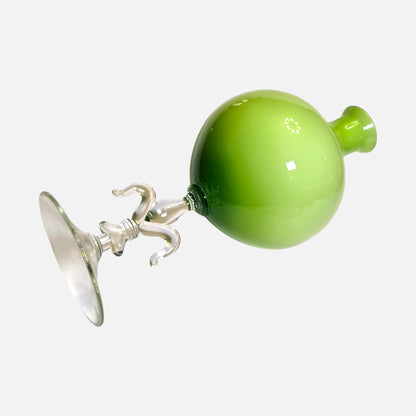 Opalina Fiorentina Green Apple Glass Vase - Green