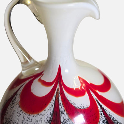 Vintage Carlo Moretti Opaline Fiorentia Glass Red and Black Jug - Red/Black