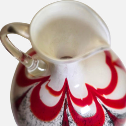 Vintage Carlo Moretti Opaline Fiorentia Glass Red and Black Jug - Red/Black