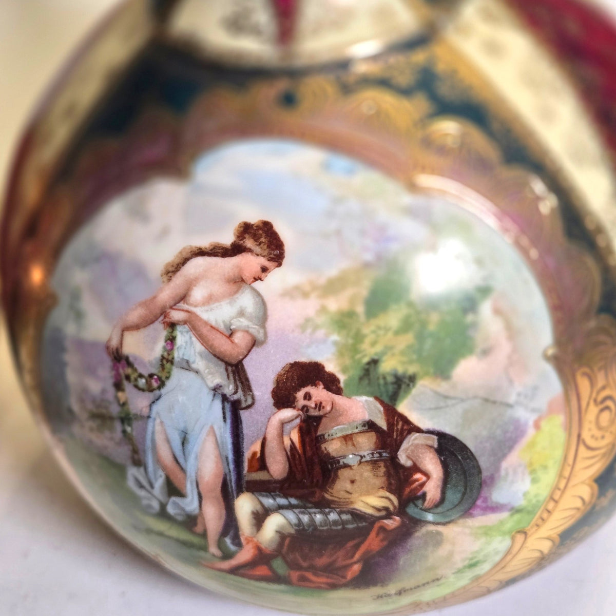 Royal Vienna Porcelain Austria Pair Vases - Multi