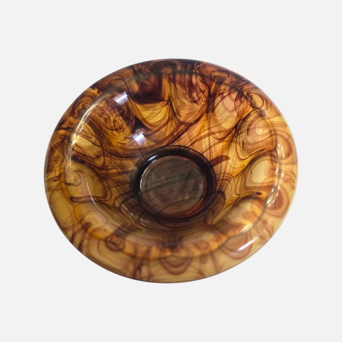 Davidson Amber Cloud Glass Bowl - Amber