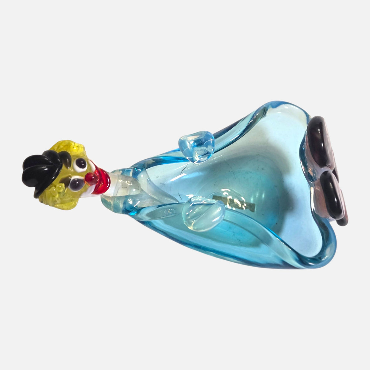 Murano Aqua Blue Glass Clown - Aqua Blue