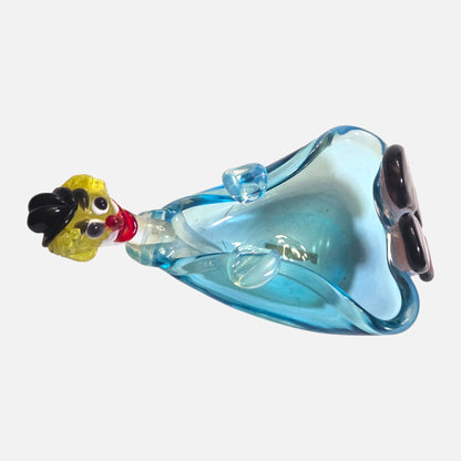 Murano Aqua Blue Glass Clown - Aqua Blue