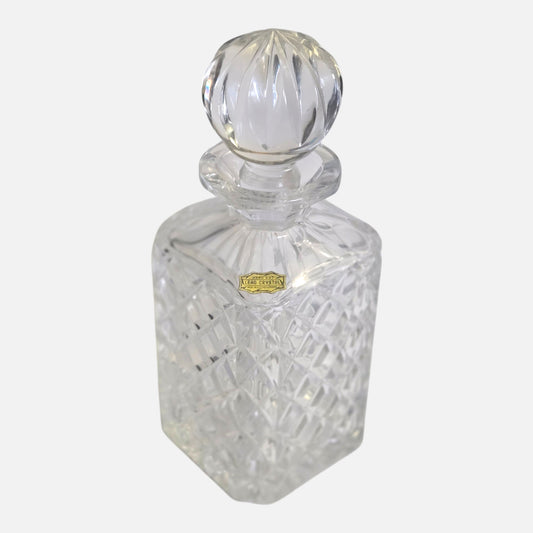 Crystal Czechoslovakian Vintage Decanter - Clear Glass