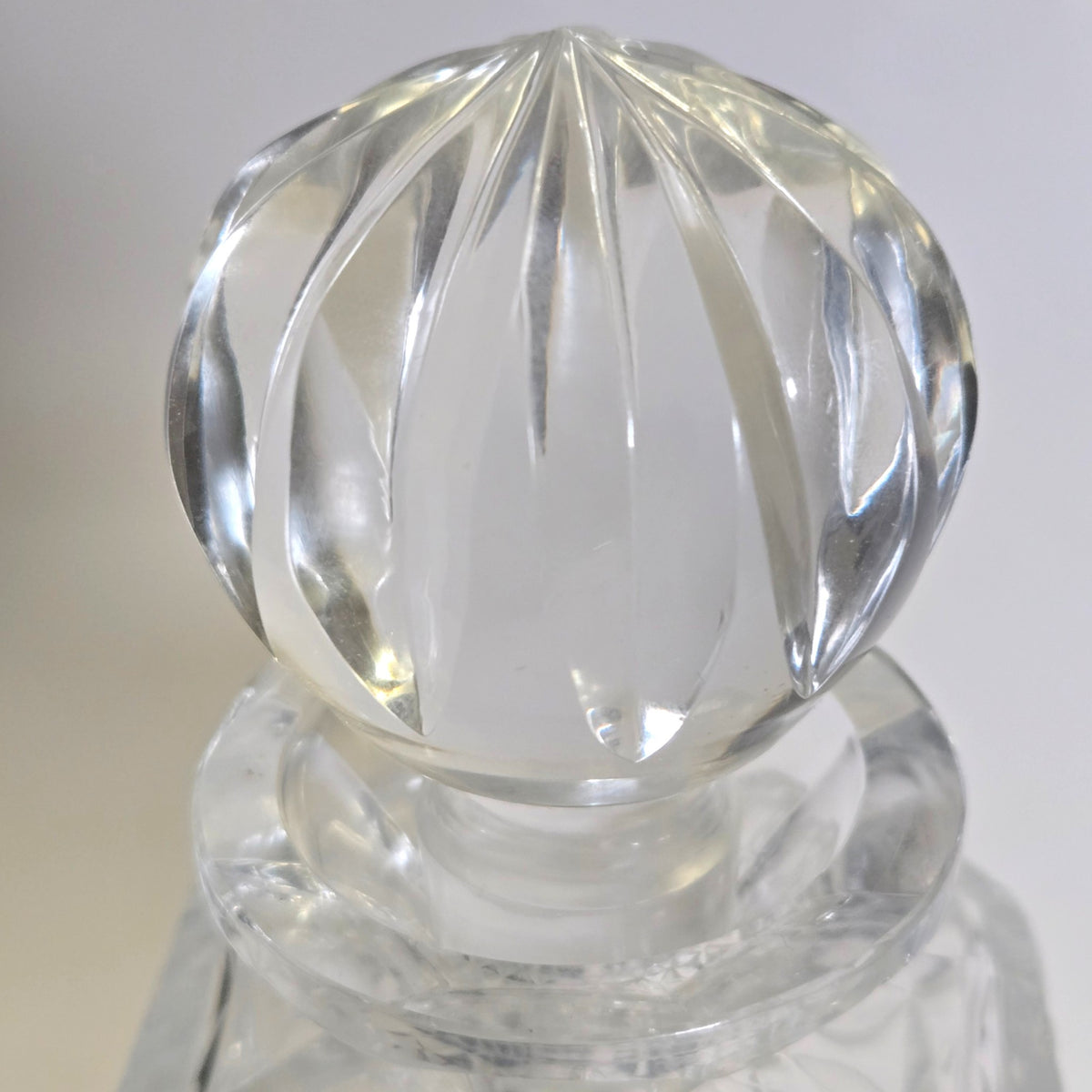 Crystal Czechoslovakian Vintage Decanter - Clear Glass