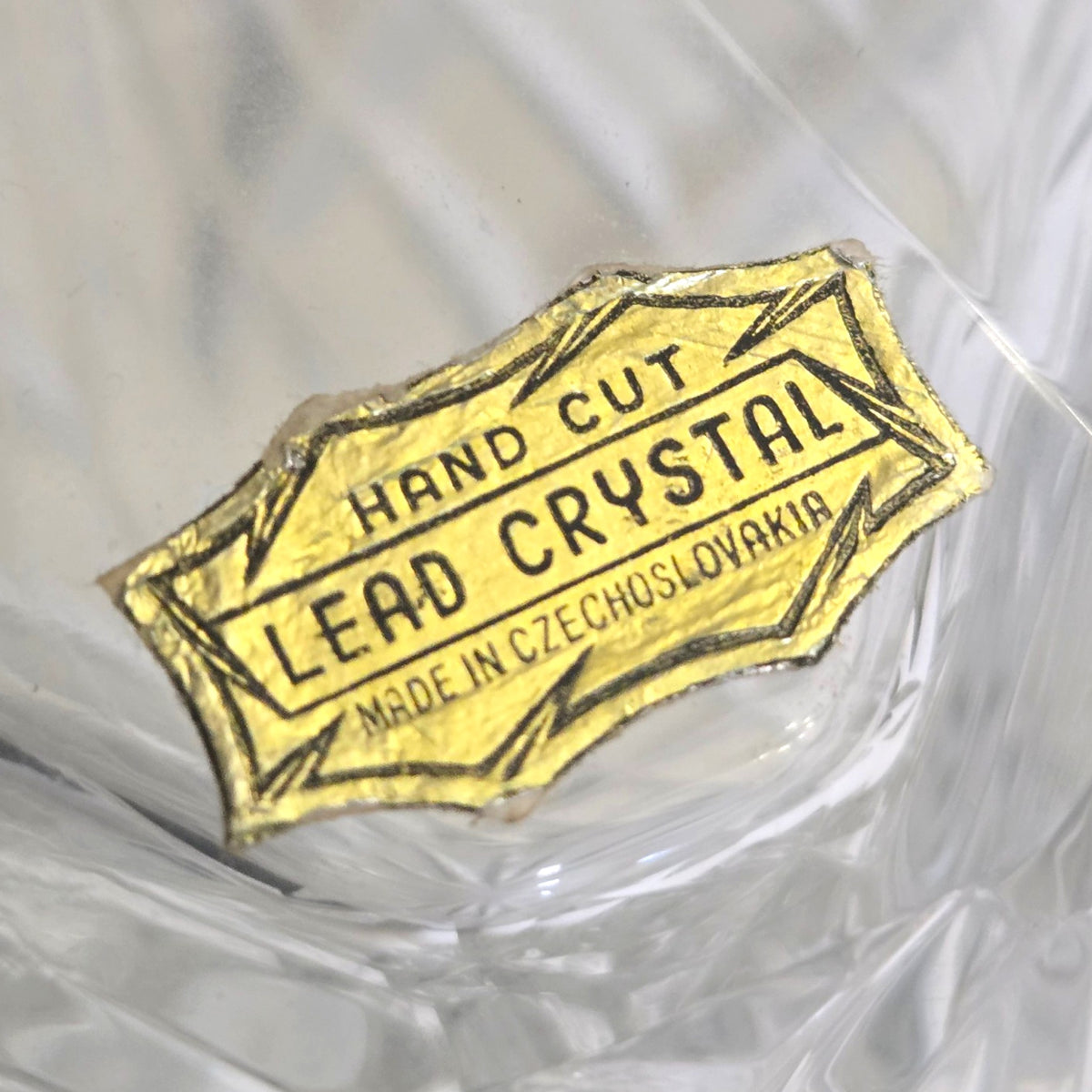 Crystal Czechoslovakian Vintage Decanter - Clear Glass