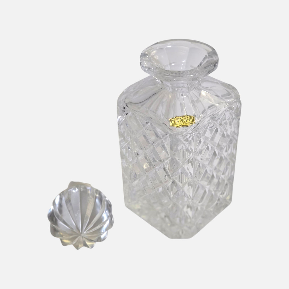 Crystal Czechoslovakian Vintage Decanter - Clear Glass