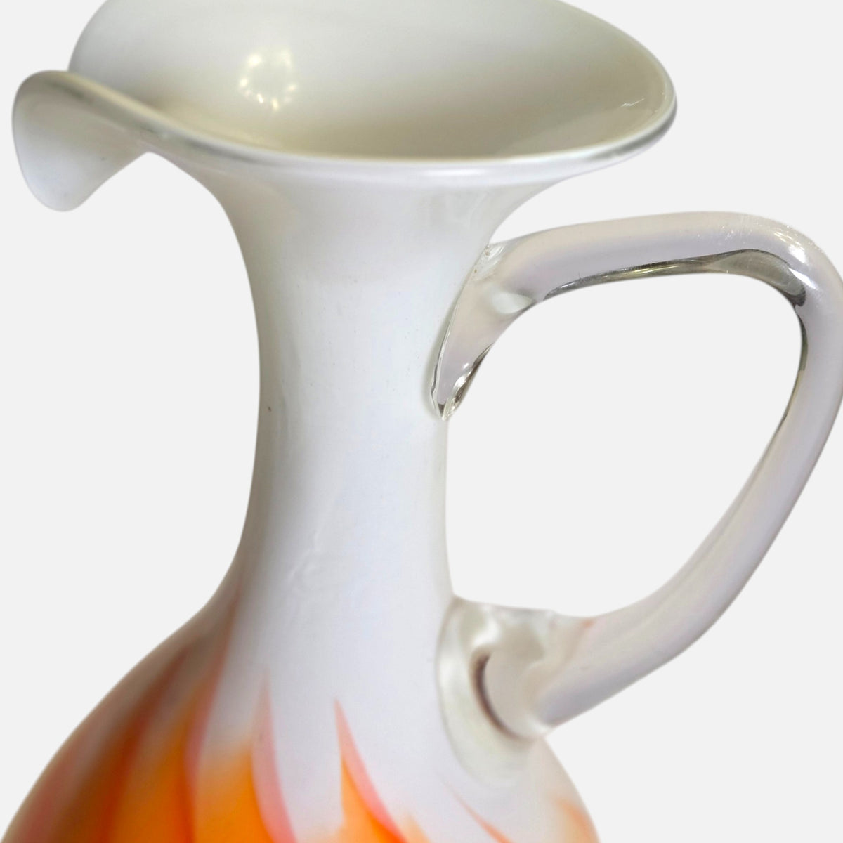 Empoli White And Orange Stripe Jug - White/Orange