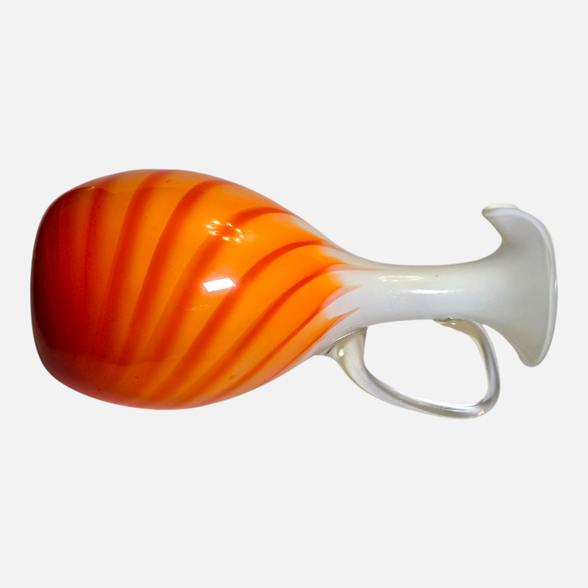 Empoli White And Orange Stripe Jug - White/Orange