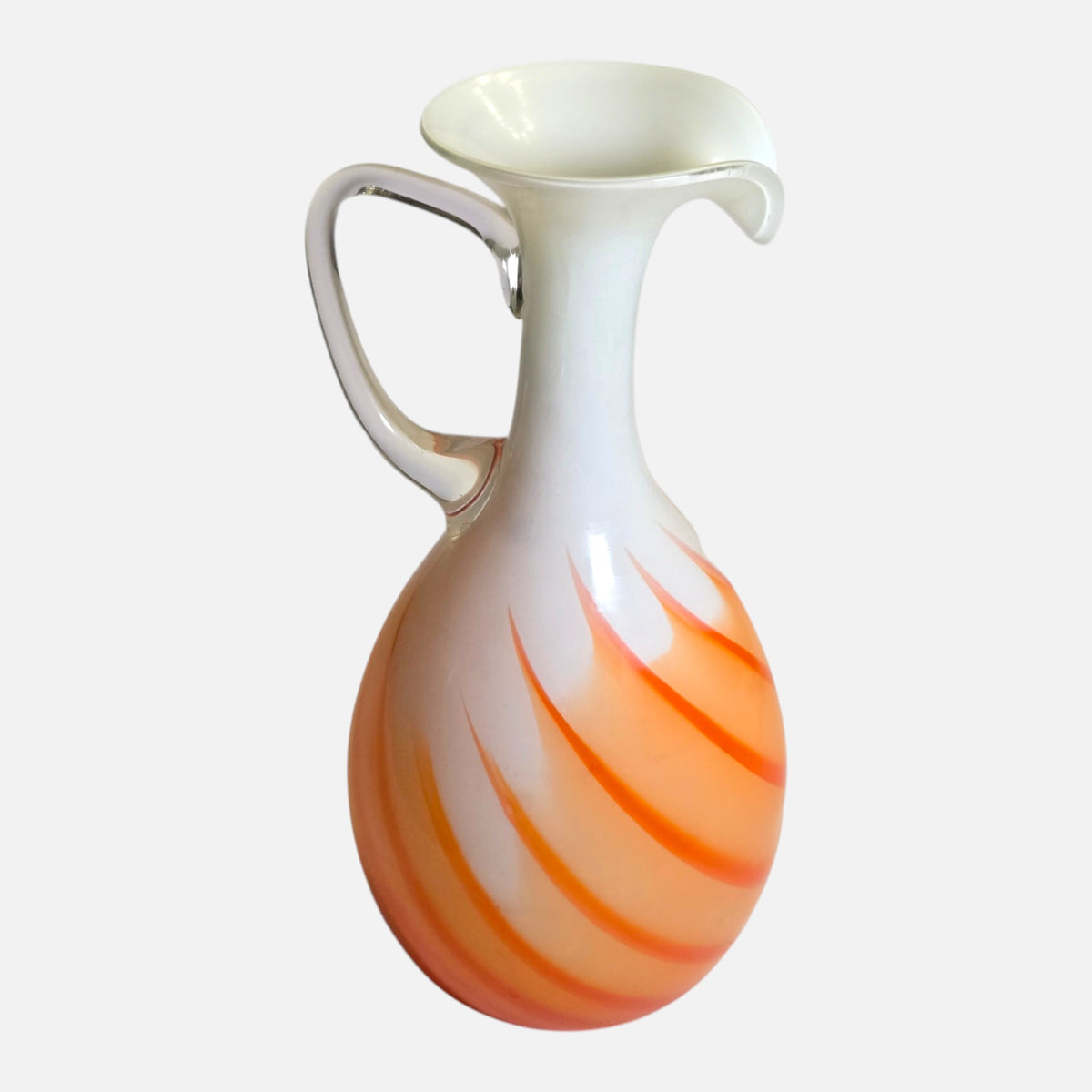 Empoli White And Orange Stripe Jug - White/Orange