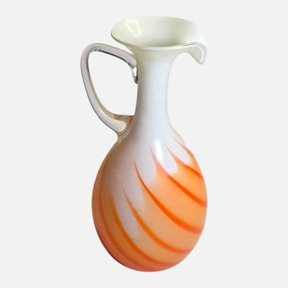 Empoli White And Orange Stripe Jug - White/Orange