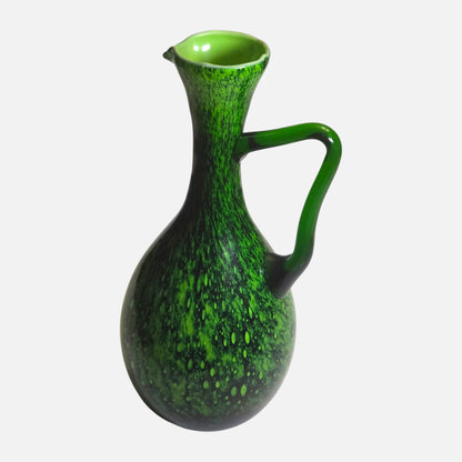 Empoli Vintage Green And Black Mottled Glass Jug - Green/Black