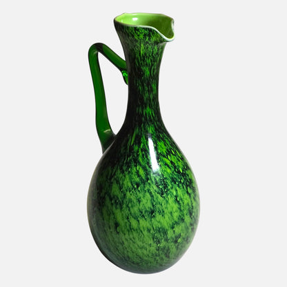 Empoli Vintage Green And Black Mottled Glass Jug - Green/Black