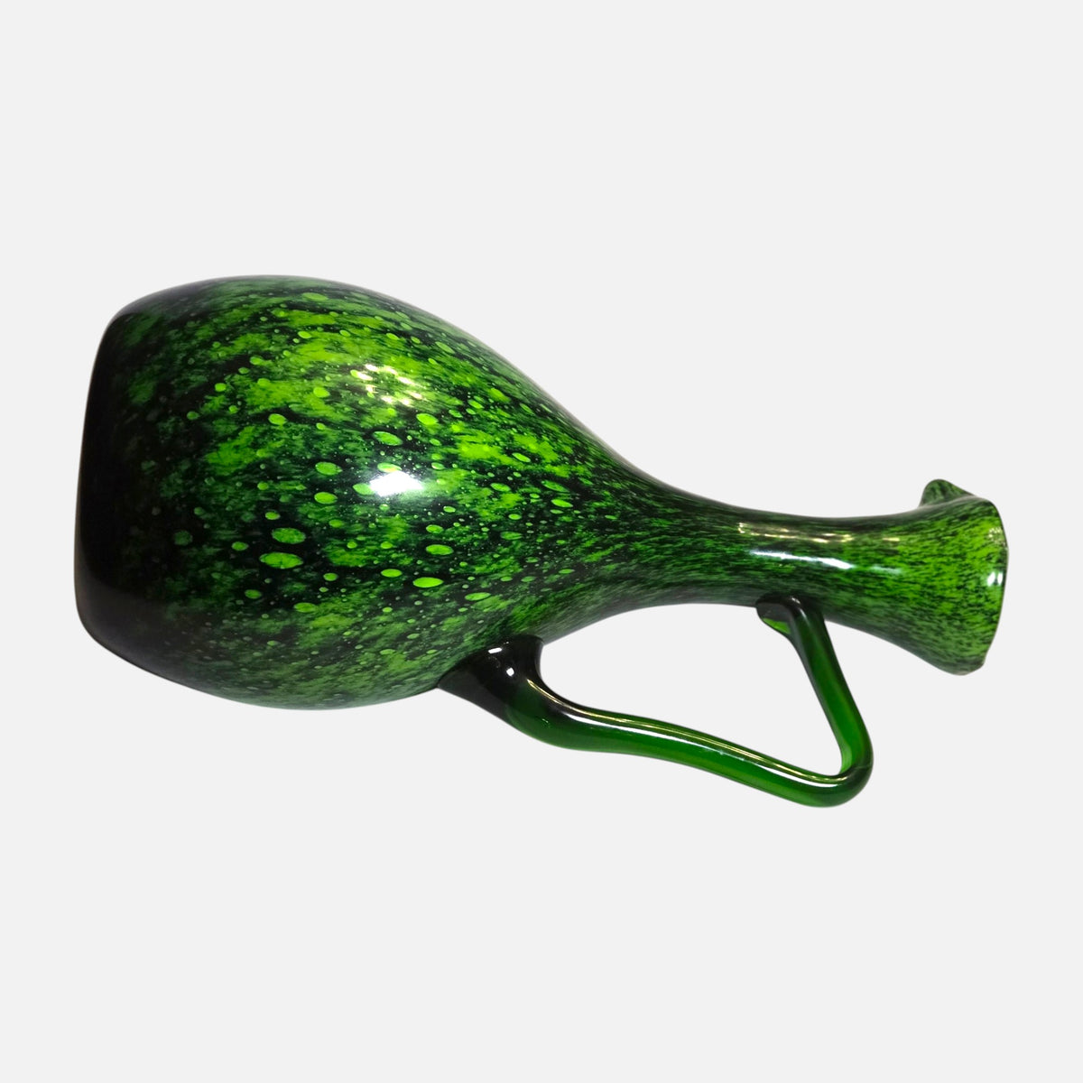 Empoli Vintage Green And Black Mottled Glass Jug - Green/Black