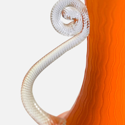 Empoli Pair Of Green And Orange Glass Jugs - Green/Orange