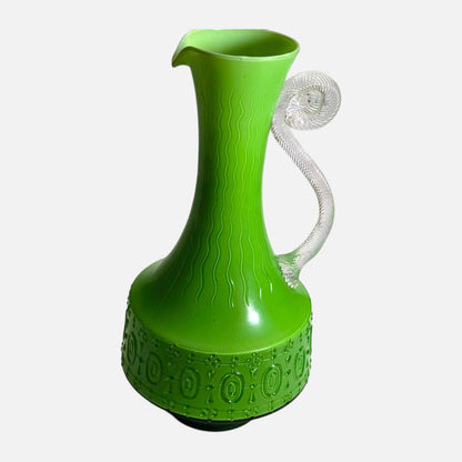 Empoli Pair Of Green And Orange Glass Jugs - Green/Orange