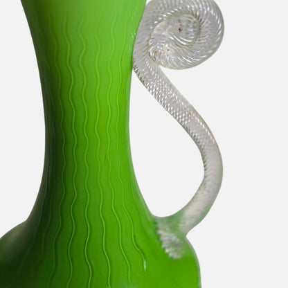 Empoli Pair Of Green And Orange Glass Jugs - Green/Orange