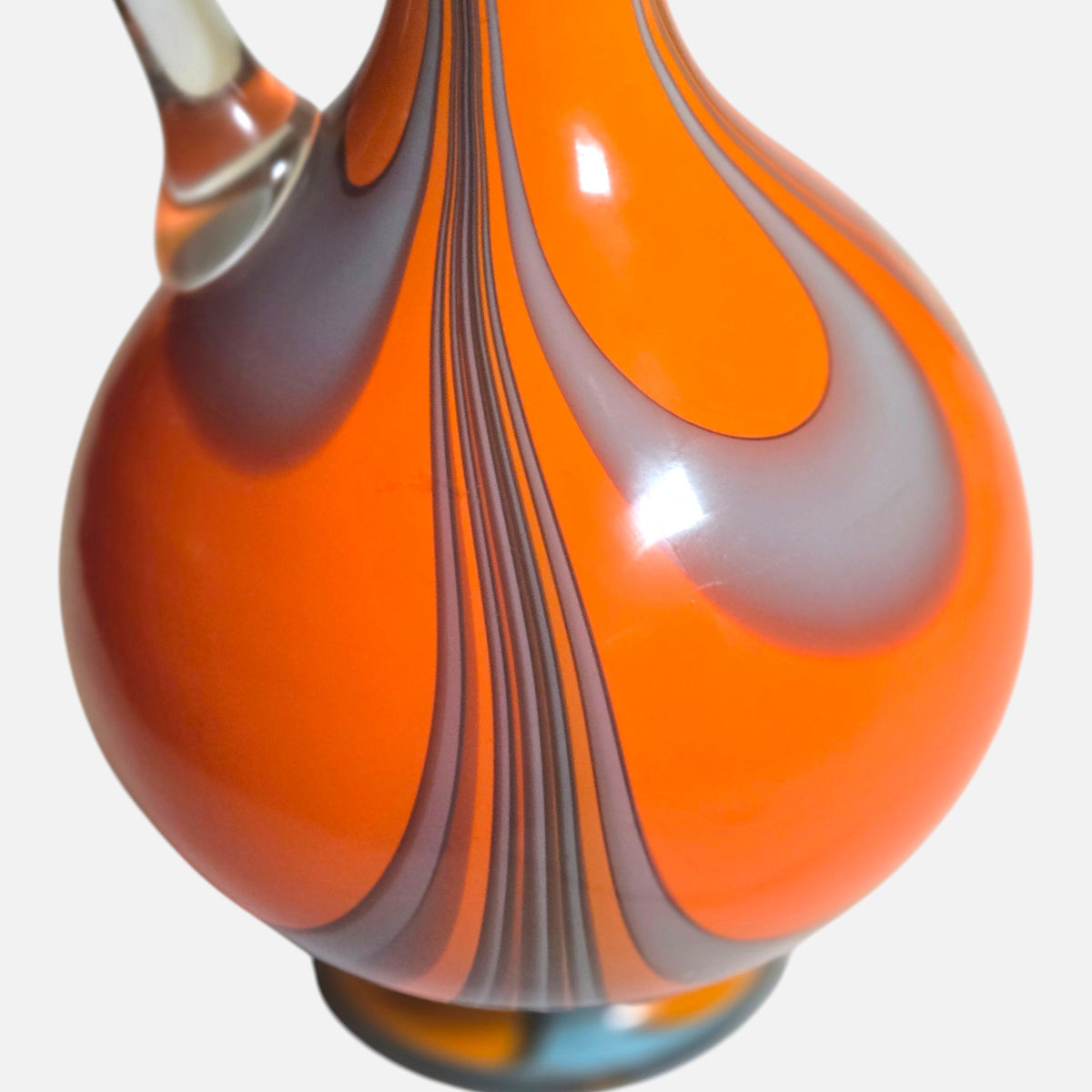 Empoli Vintage Marbled Orange and Grey Jug - Orange/Grey