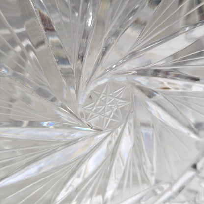 Bohemian Vintage Pinwheel Cut Crystal Decanter - Clear Glass