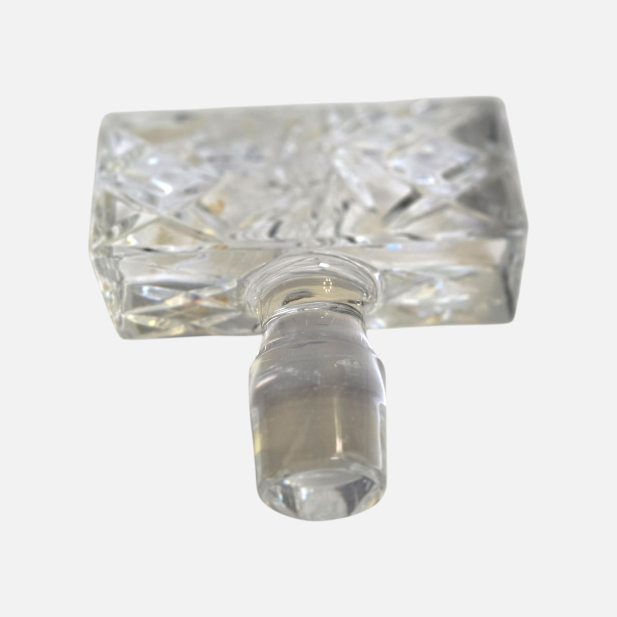 Bohemian Vintage Pinwheel Cut Crystal Decanter - Clear Glass