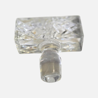 Bohemian Vintage Pinwheel Cut Crystal Decanter - Clear Glass