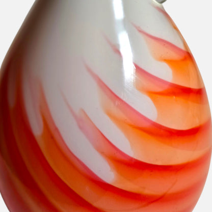 Empoli Vintage Orange Swirls And White Glass Jug - Orange/white