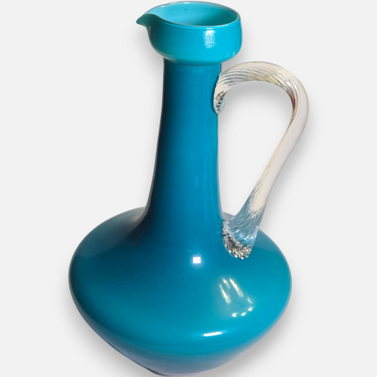 Empoli Vintage Blue Glass Jug - Blue