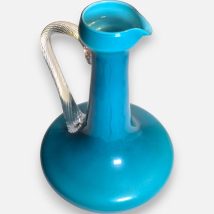 Empoli Vintage Blue Glass Jug - Blue