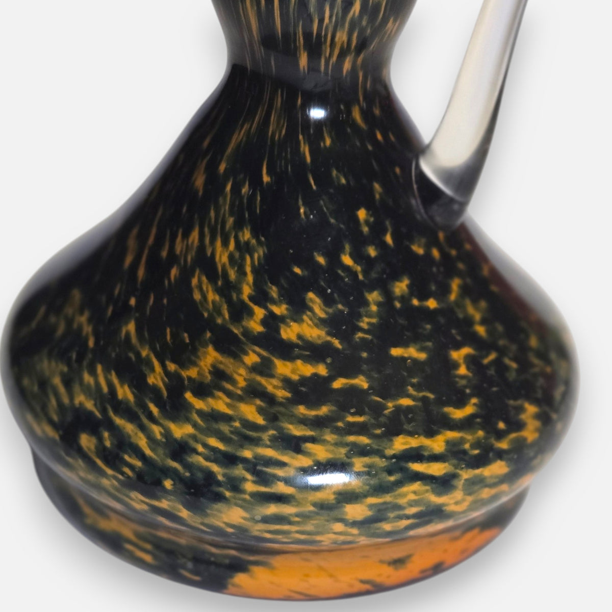 Empoli Mottled Orange And Black Glass Jug - Black/Orange