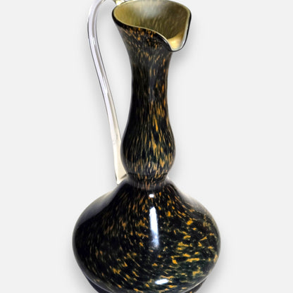 Empoli Mottled Orange And Black Glass Jug - Black/Orange