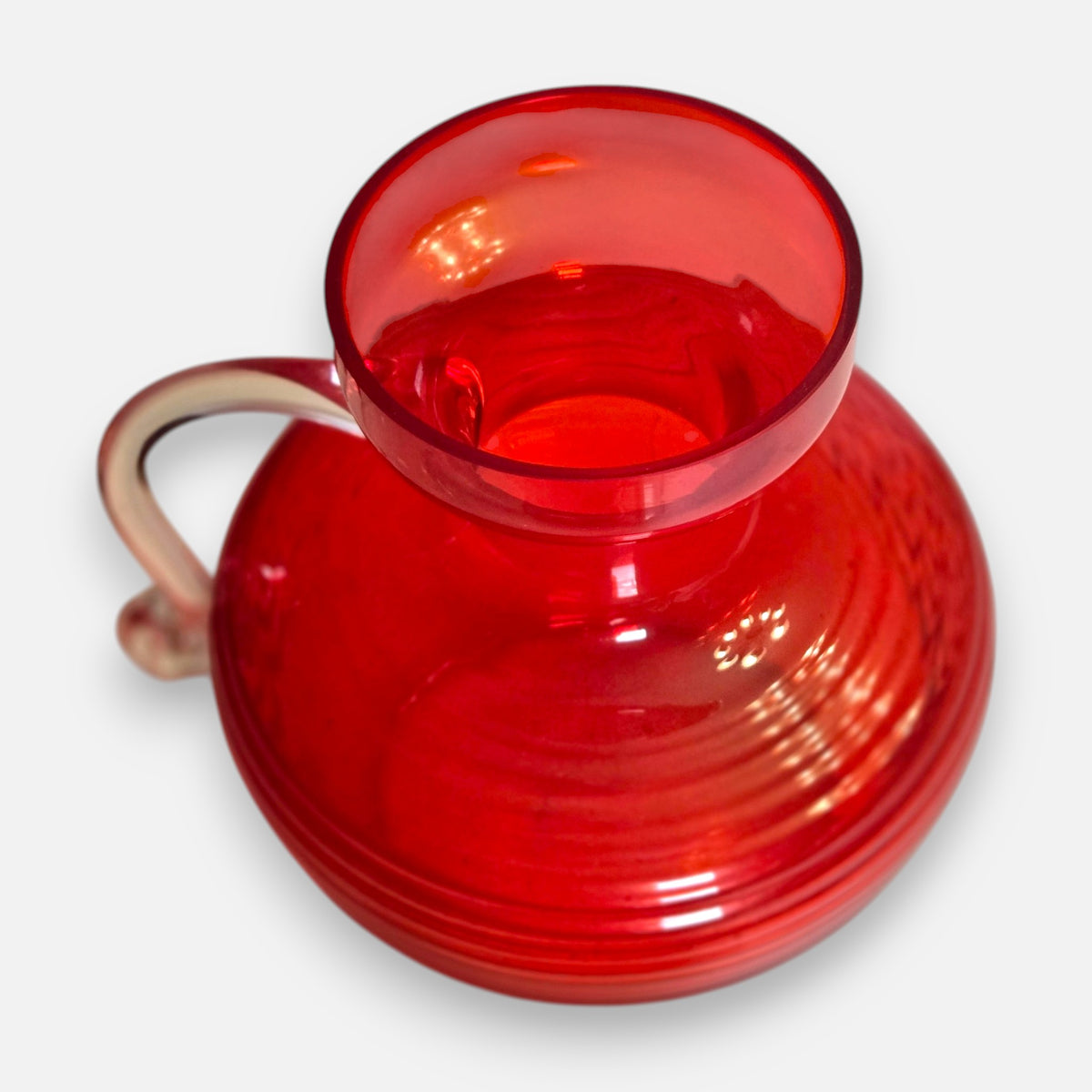 Riihimacn Lasi Pair Of Red Glass Jugs - Red