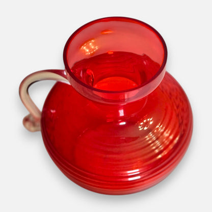Riihimacn Lasi Pair Of Red Glass Jugs - Red