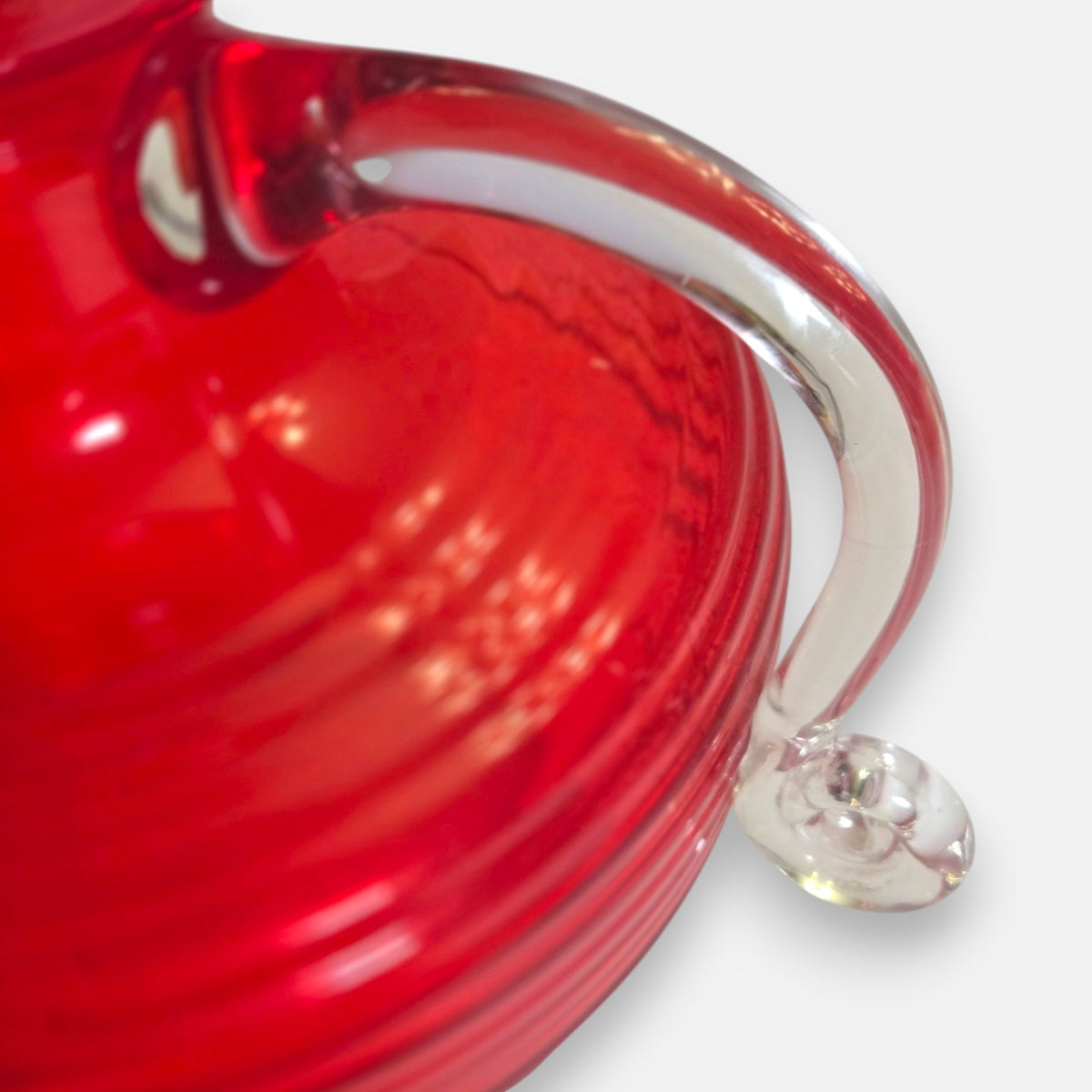 Riihimacn Lasi Pair Of Red Glass Jugs - Red