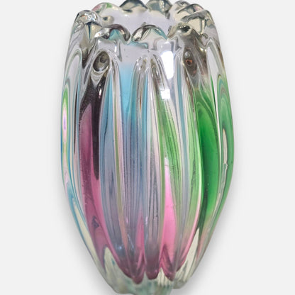 Sanyu Vintage Rainbow Colour Glass Vase - Multi