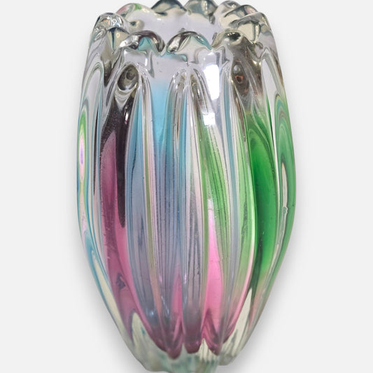 Sanyu Vintage Rainbow Colour Glass Vase - Multi