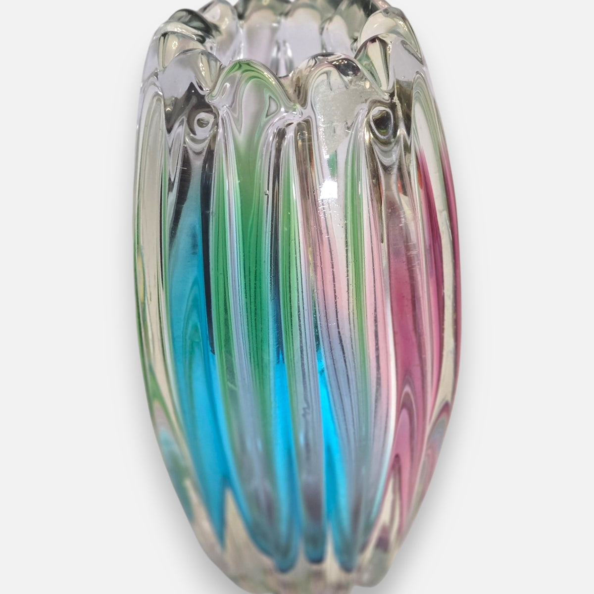 Sanyu Vintage Rainbow Colour Glass Vase - Multi