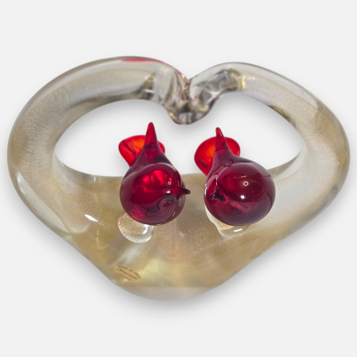 Murano Vintage Red Love Birds - Red