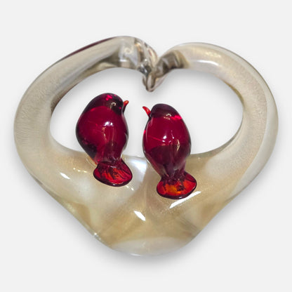 Murano Vintage Red Love Birds - Red