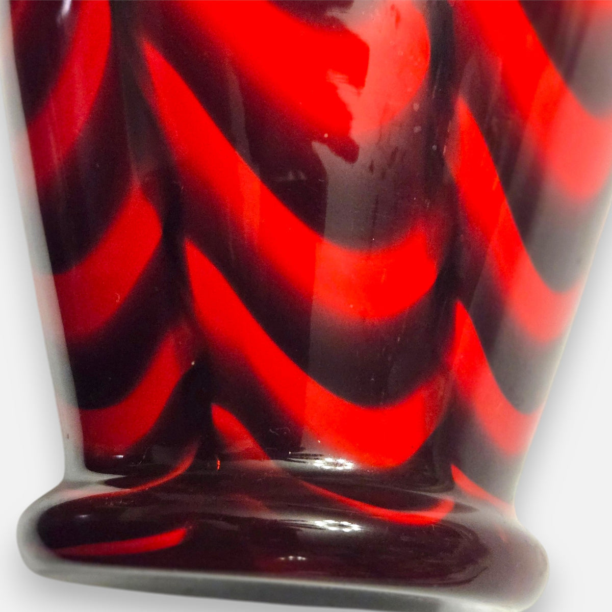 Empoli Vintage Opaline Red And Black Glass Jug - Red/Black