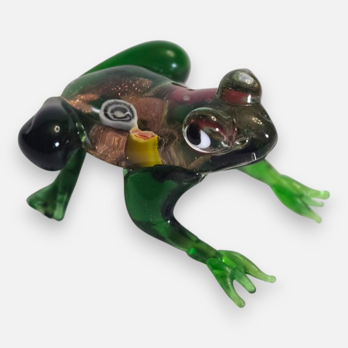 Murano Set Of Six Glass Frogs Multi Colour - Multi