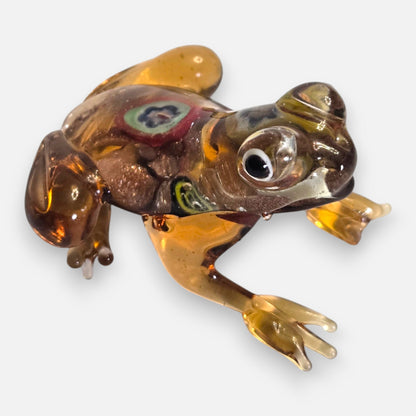 Murano Set Of Six Glass Frogs Multi Colour - Multi
